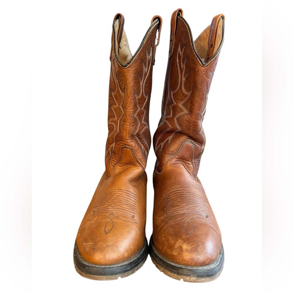 Double H Work West Brown Leather Western Boots Men’s Size 9.5 Women’s 10.5 - Picture 4 of 9